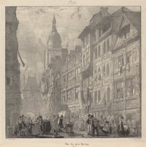 Rue du gros-horloge, Rouen - Richard Parkes Bonington