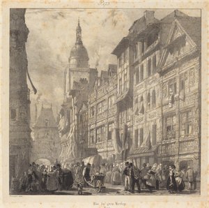 Rue du gros-horloge, Rouen - Richard Parkes Bonington