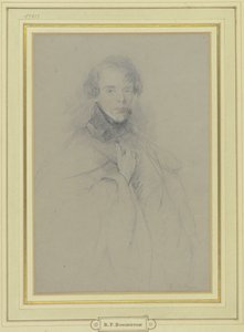 Autoportrait en manteau, portrait en buste à mi-cuisses - Richard Parkes Bonington