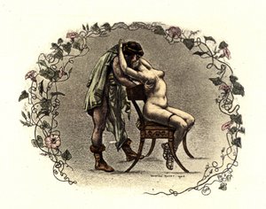 Illustration par Richard Ranft (1862 - 1931) pour Lucien de Samosate (vers 125 - 192) : "Les Courtisanes". 1899