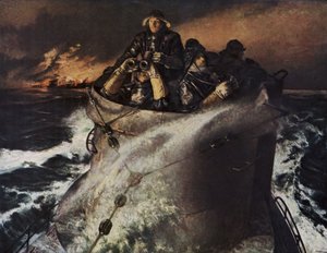 Après la bataille avec le convoi (lithographie couleur) - Richard Schreiber