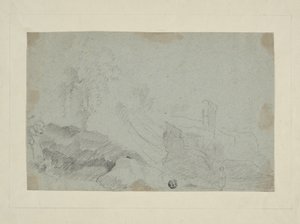 Paysage rocheux avec figure debout