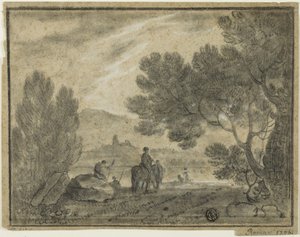 Campagne romaine avec figures