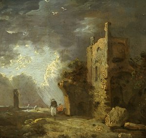 Tour en ruine avec figure, vers 1770-79
