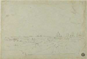 Vue de Saint-Pierre depuis le palais des Césars, avec le Circus Maximus en contrebas