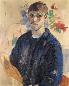 Autoportrait avec une blouse bleue