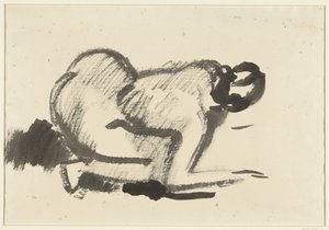 Femme nue accroupie