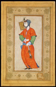 Jeune femme avec un éventail