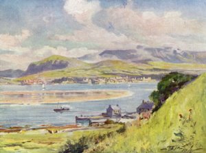 Carnarvon, depuis Anglesey - Robert (after) Fowler