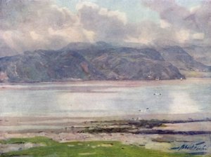 Près du détroit de Menai (lithographie en couleur)