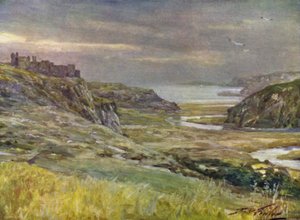 Château de Pennard, Glamorganshire (lithographie en couleur)