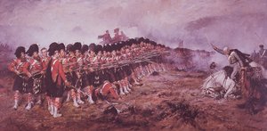 La mince ligne rouge, les 93e Highlanders face à une charge russe à la bataille de Balaklava en 1854 - Robert (after) Gibb