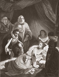 Dernières heures de la reine Elizabeth (lithographie)