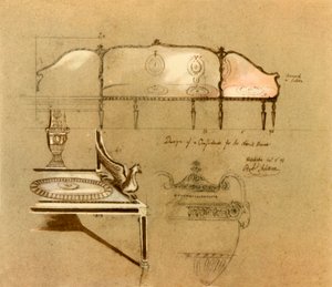 Conception pour un canapé, 1777, 1946 - Robert Adam