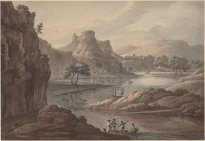 Paysage fluvial avec un château - Robert Adam