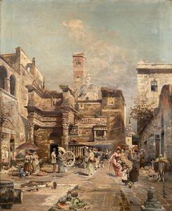 Une scène de rue romaine
