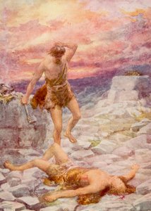 Caïn et Abel (lithographie en couleur)