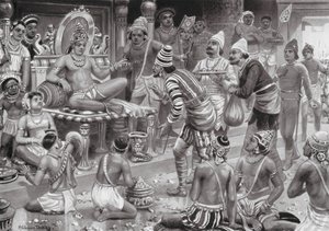 Pulikesin II, le Chalukhya, reçoit des envoyés de Perse