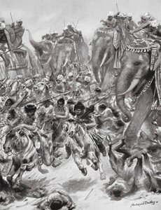 La défaite des Ephthalites, ou Huns Blancs, 528 après J.-C. - Robert Ambrose Dudley