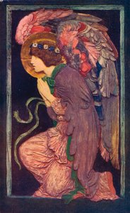 Un ange adorant, un relief en plâtre coloré par Robert Anning Bell, vers 1901-1902 - Robert Anning Bell