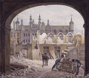 Démolition de la chapelle de Guildhall, Londres