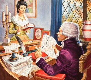 Robespierre et Eléonore Duplay (gouache sur papier)