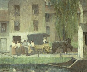 Le chariot du colporteur sur le canal, New Hope
