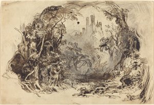 Château sur une colline (décor pour "La Belle au bois dormant et la Bête"?) - Robert Caney