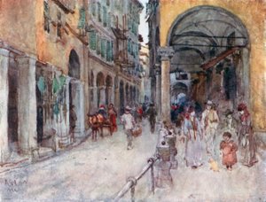 Étude de rue à Pise (lithographie couleur)