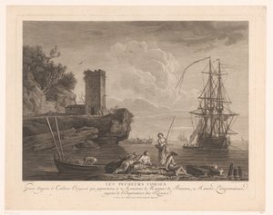 Vue de mer avec des pêcheurs - Robert Daudet (II) (attributed to)
