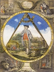 Restez dans le compas vers 1784 (gravure et eau-forte coloriées à la main)