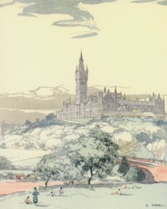 Glasgow : The University (lithographie couleur)