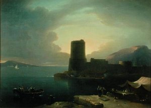 Le promontoire de Posilipio, dans la baie de Naples, avec le mont Vésuve en arrière-plan - Robert Freebairn