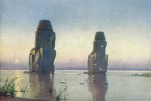 Les colosses de Thèbes - Lever de lune, vers 1880, 1904