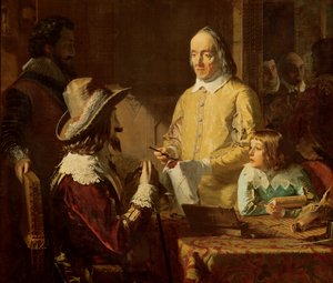 William Harvey (1578-1657) démontrant à Charles Ier sa théorie de la circulation du sang, 1848