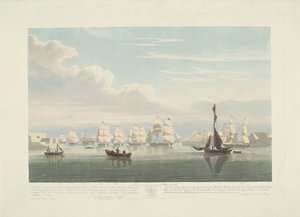 Départ de douze navires marchands néerlandais du port de Portsmouth, 1833 (plaque 1)