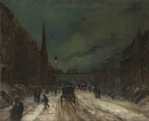 Scène de rue avec neige (57e rue, NYC)