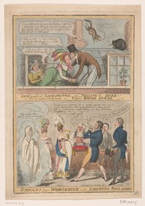 Caricature sur le mariage du marquis de Worcester et Anne Francis Culling Smith, 1822