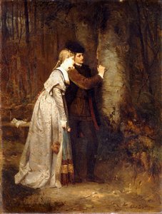 Amoureux dans un bois sylvestre