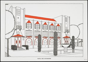 Hôtel des voyageurs, de Une Cité Moderne, Dessins de Rob Mallet-Stevens Architecte, 1987