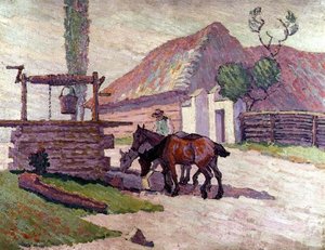 Chevaux buvant