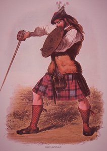 Guerrier du clan MacLachlan, gravé par L. Dickinson