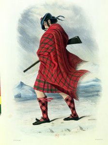 Écossais en costume des Highlands, gravé par W. Kinnebrock