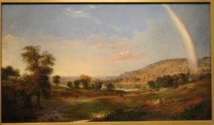 Paysage avec arc-en-ciel
