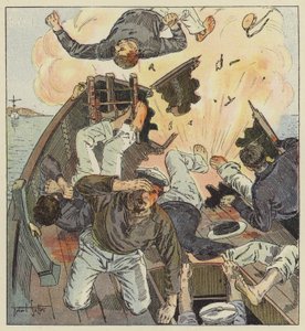 La chaloupe commandée par le lieutenant Pell est détruite par une torpille - Robert Salles