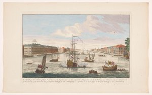 Vue de la rivière Neva à Saint-Pétersbourg depuis le côté ouest - Robert Sayer (possibly)