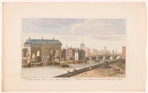 Vue de la Custom House et du pont Essex sur la rivière Liffey à Dublin