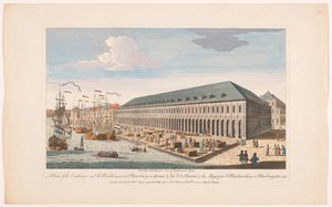 Vue de la Bourse et des entrepôts à Saint-Pétersbourg