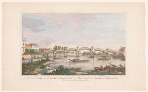 Vue du pont de Hampton Court sur la Tamise entre Hampton et East Molesey