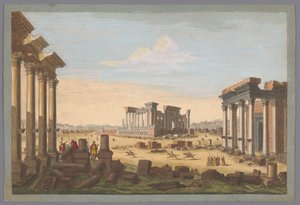 Vue sur les ruines des monuments de Palmyre depuis le nord-ouest
